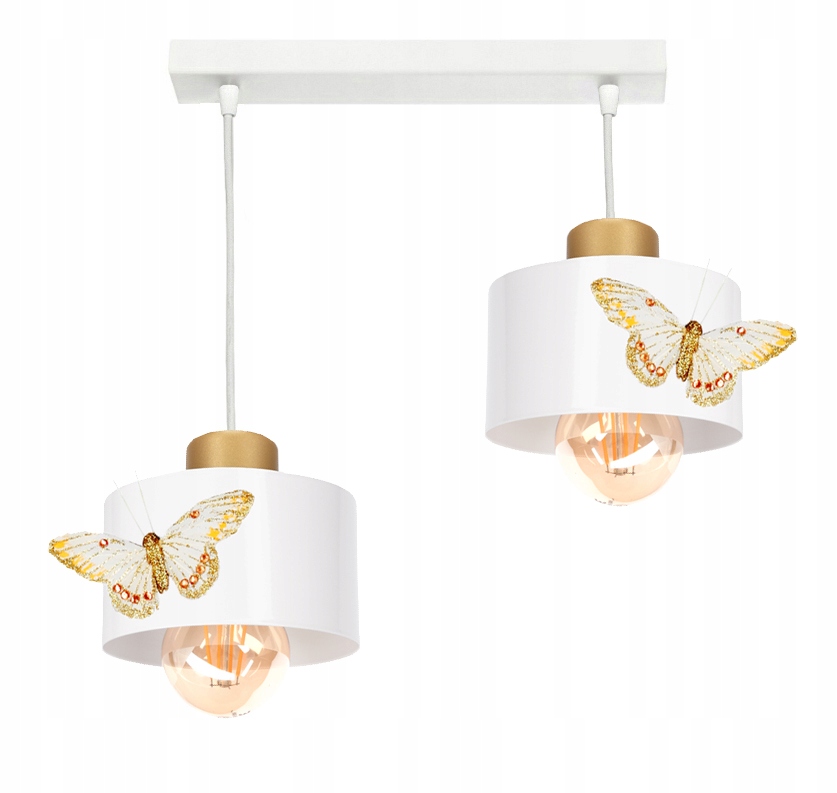 

Lampa Wisząca Regulowana Loft Motylek 2 Złota