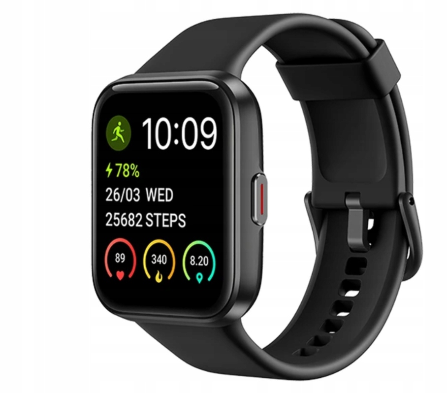 Smartwatch Alexa ID208Plus inteligentny, wielofunkcyjny zegarek czarny