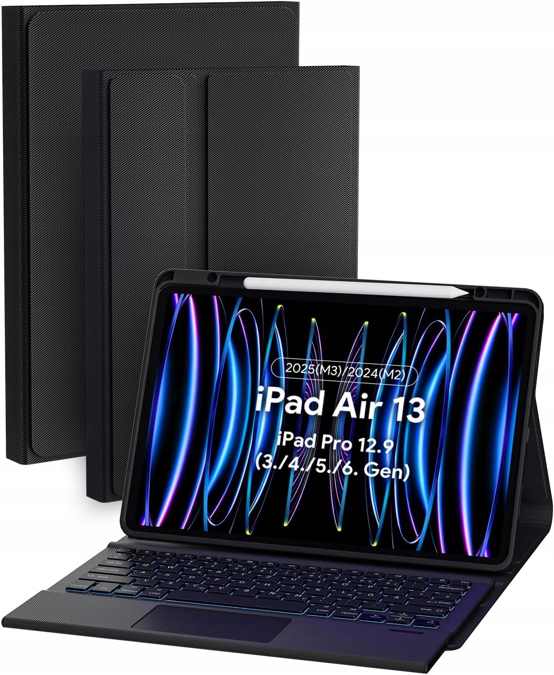 Klávesnica pre iPad Air 13 M3/M2 a Pro 12.9 Doohoeek Qwertz podsvietená