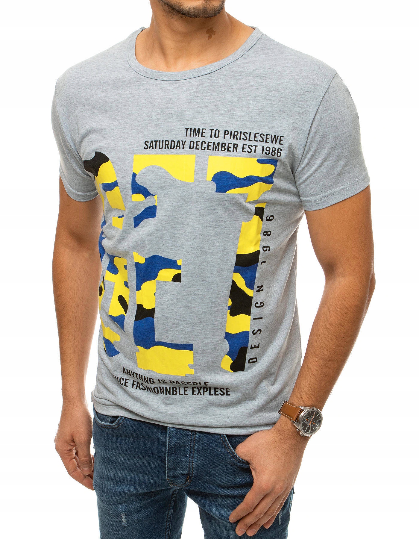 

Męska Koszulka T-shirt Z Nadrukiem rx4412 - M