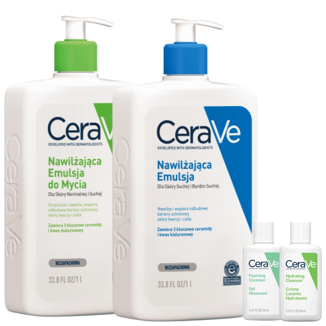Rodzinny zestaw CeraVe 2x Emulsja Nawilżająca do Skóry Suchej, 1l 1l