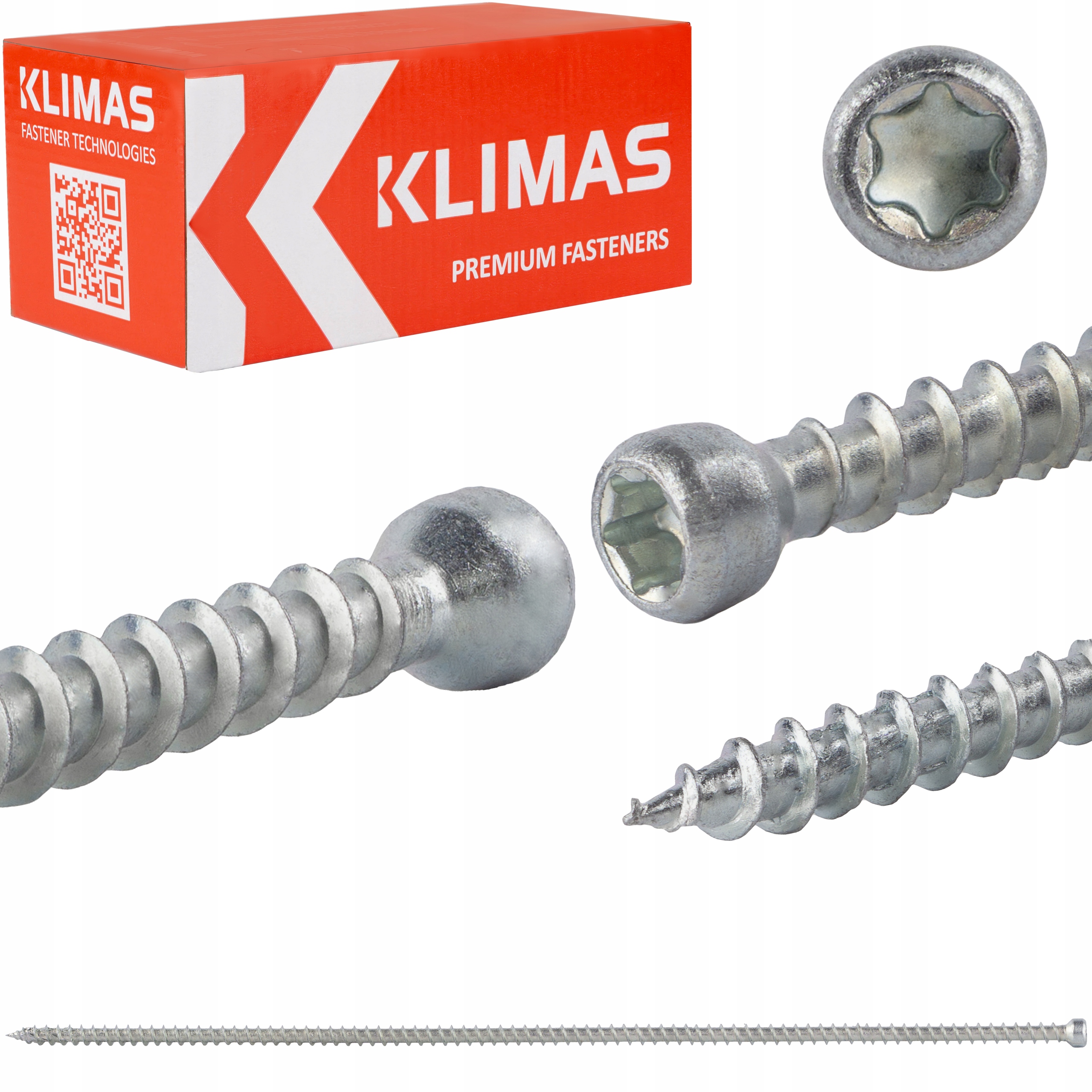 Tesárske skrutky 6x300 mm 100 ks torx s plným valcovým závitom Klimas Wkfc