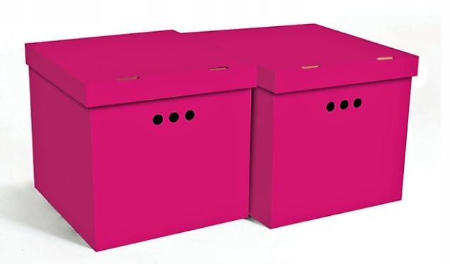 PUDEŁKO ozdobne do szafy pojemnik 2szt MM Amarant