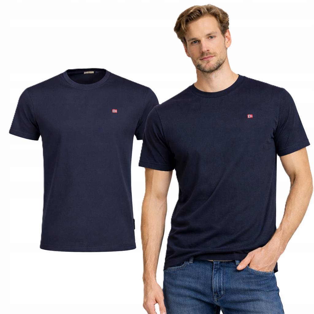 Napapijri Tričko Tričko Pánské bavlna dárek pro každodenní nošení, tmavě modrá barva