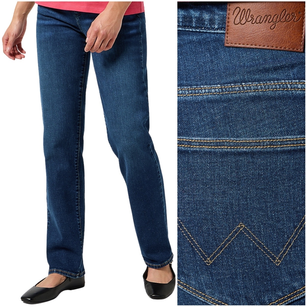 Wrangler Straight Crisp vysoké jednoduché dámské džínové kalhoty W26 L32