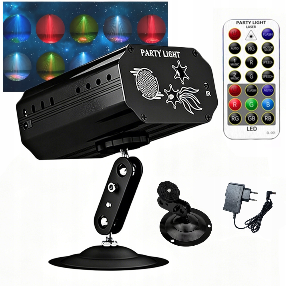 Diskotékové světlo Led Rgb projektor s dálkovým ovládáním