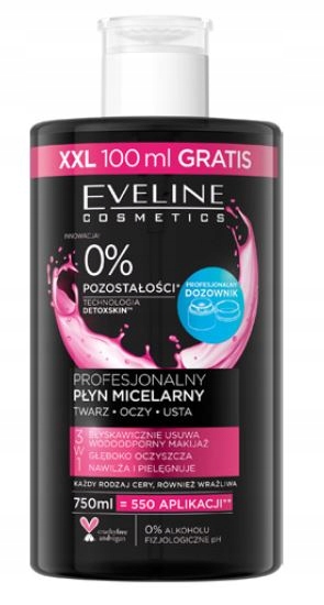 EVELINE PROFESJONALNY PŁYN MICELARNY 3w1 750ml XXL