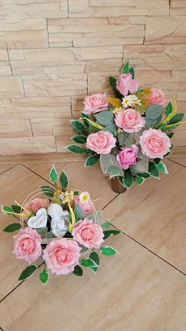 KWIATY na GRÓB ANIOŁ SERCE KOMPLET dla dziecka Marka inna