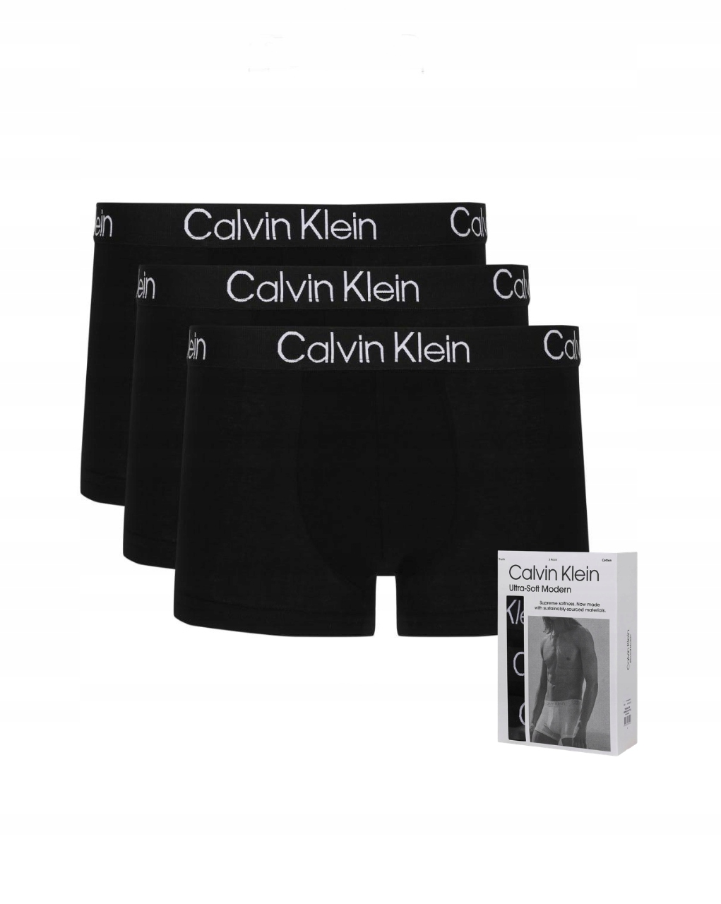 Calvin Klein Ultra- Soft Modern Spodní Prádlo Boxerky (3 Páry) Black/černé, velikost M