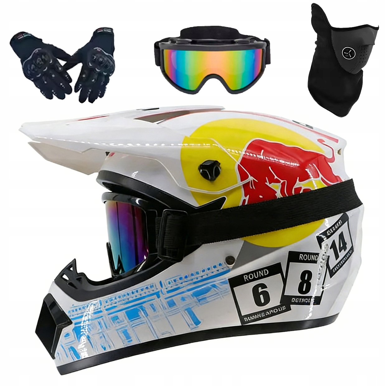 Helma Na Elektrickou Koloběžku Cross Enduro Quad Bmx Helma Brýle Rukavice L