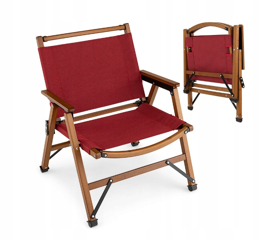 Krzesło turystyczne składane z oparciem bambus NP10874RE-1