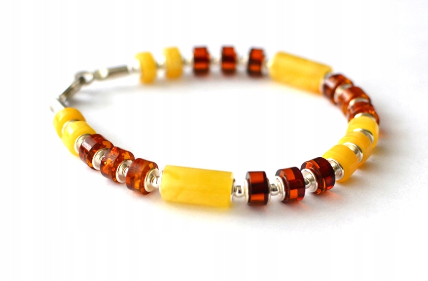 Náramek z přírodního jantaru, elegantní jantarový náramek, dárek