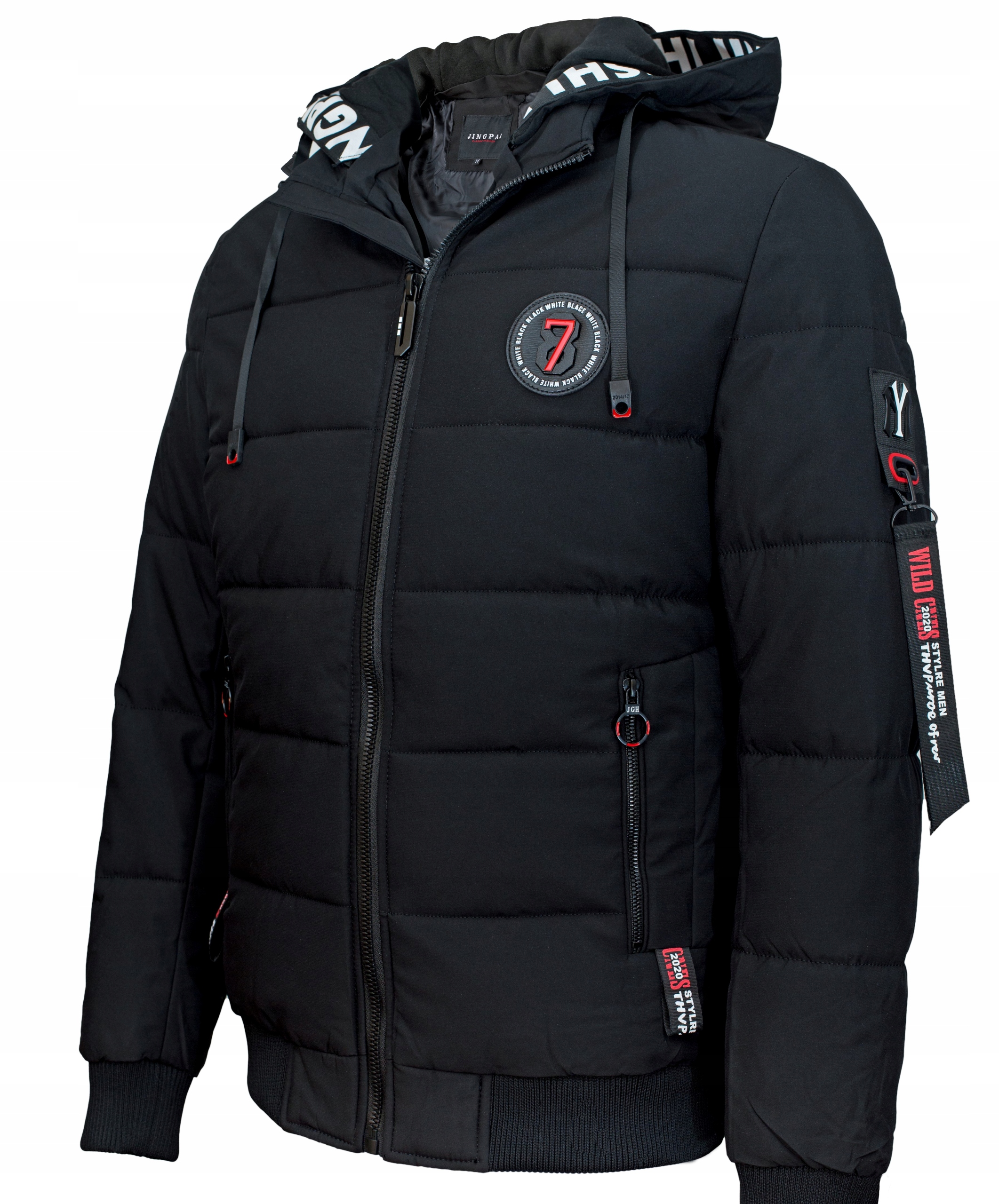 S-Pánská zimní bunda, prošívaná bomber 7' černá