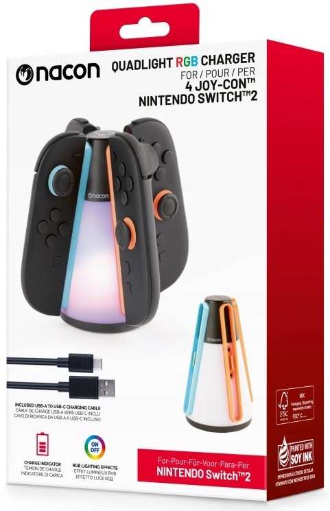 Ładowarka do Joy Con QUADLIGHT RGB do konsoli Nintendo Switch 2
