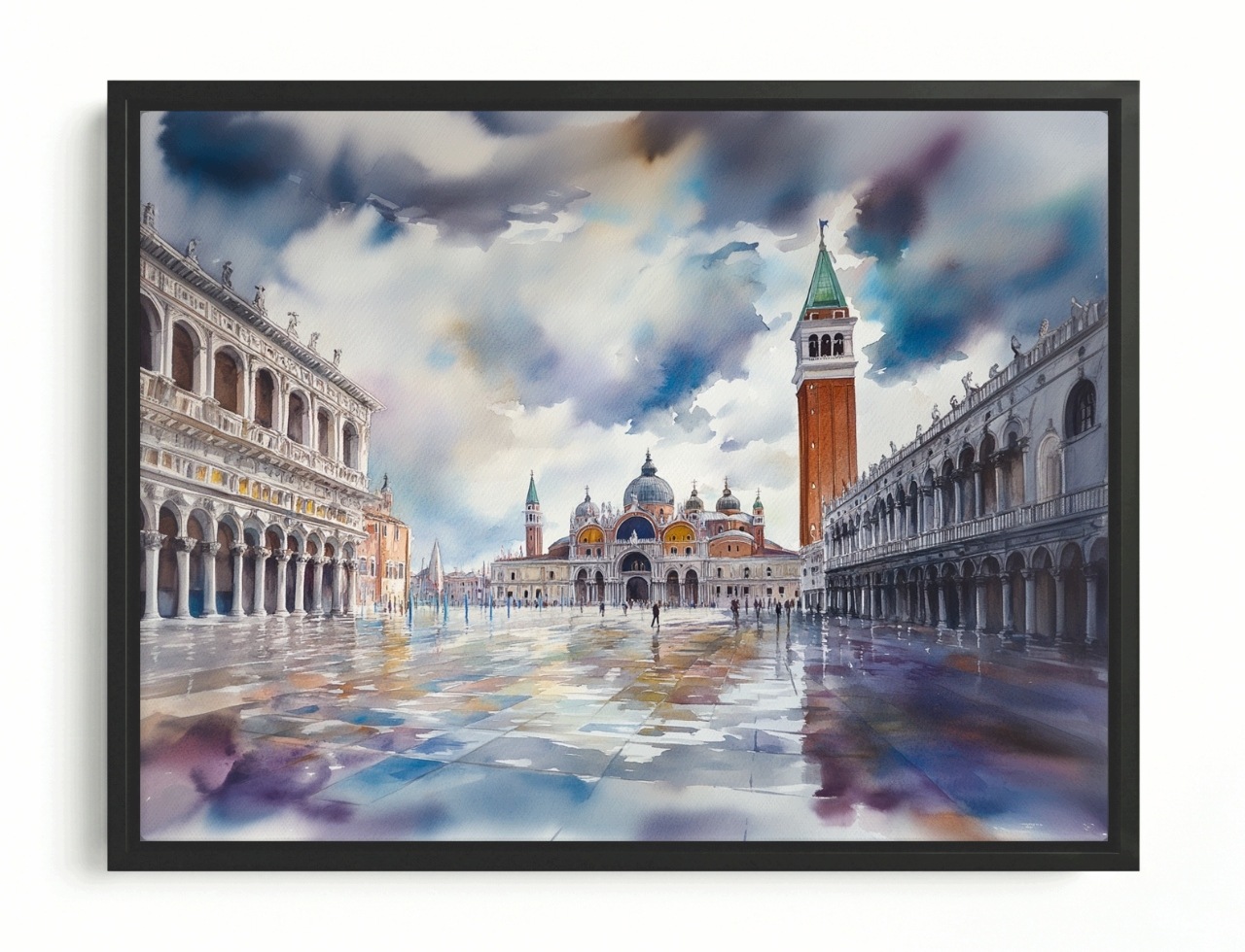 Obraz Rám Americká Krabička Pohled Město Benátky Náměstí Svatého Marka Bazilika 80x60