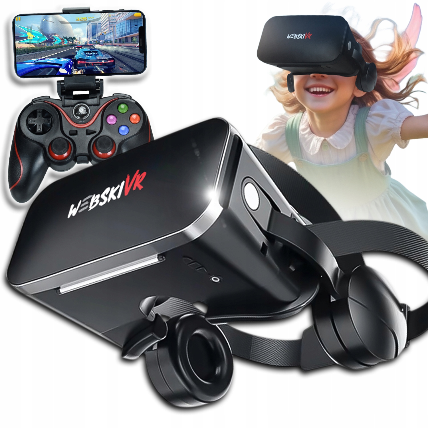 Brýle Vr S Vestavěnými Sluchátky Do Uší Pro Herní Filmy, Bluetooth Dálkové Ovládání
