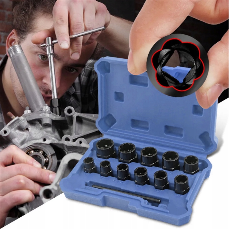 NASADKI DO USZKODZONYCH OBROBIONYCH ZERWANYCH ŚRUB NAKRĘTEK 9-19mm Stan opakowania oryginalne