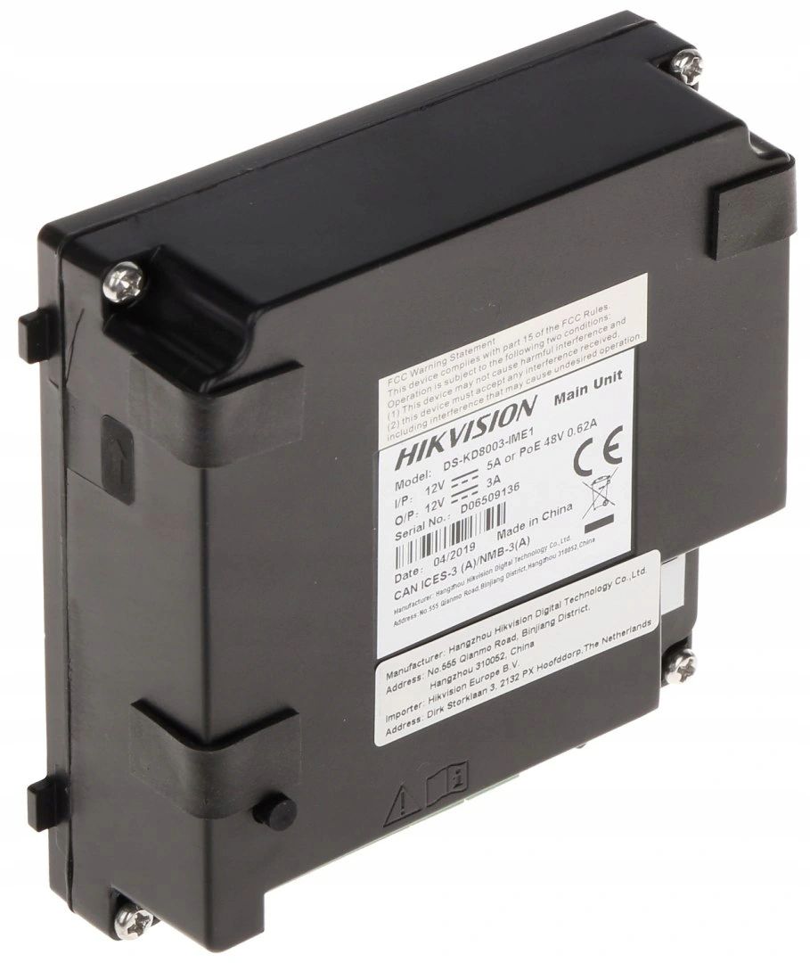 Moduł Wideodomofonu Hikvision DS-KD8003-IME1(B)/EU Kolor czarny