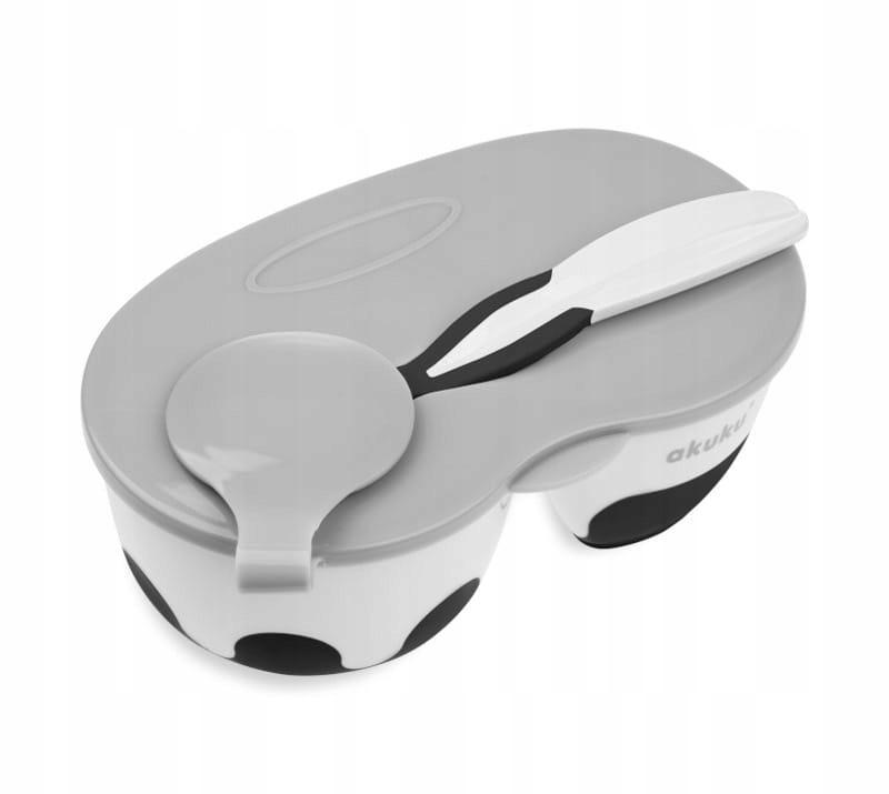 AKUKU MISECZKA DWUKOMOROWA ŁYŻECZKĄ TALERZYK 0428 Marka Akuku