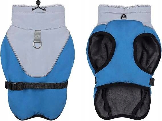 Zateplená nepromokavá bunda pro psa, voděodolný fleece, modrá, velikost M