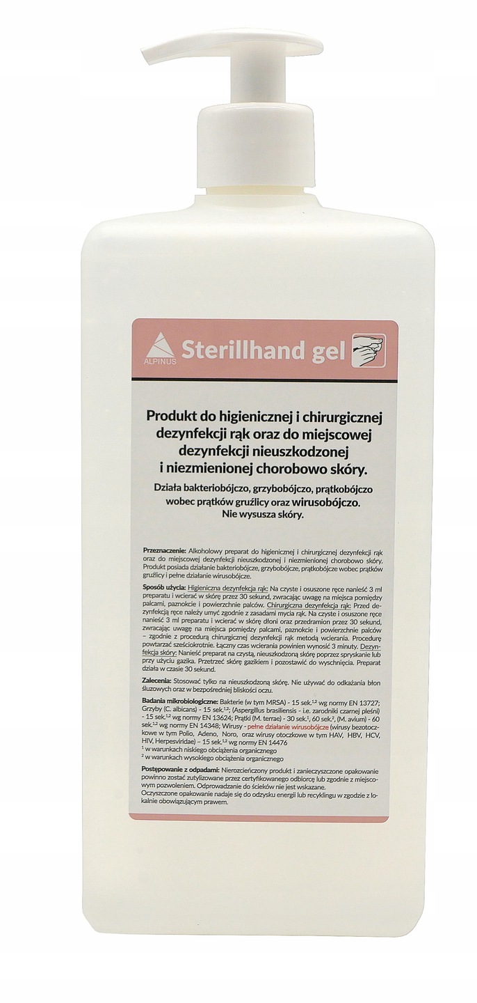 

Żel do dezynfekcji rąk Sterillhand z pompką 1L.