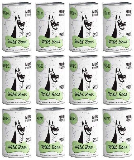Paka Zwierzaka Karma Dla Psa Pepe Dzik 12x400g