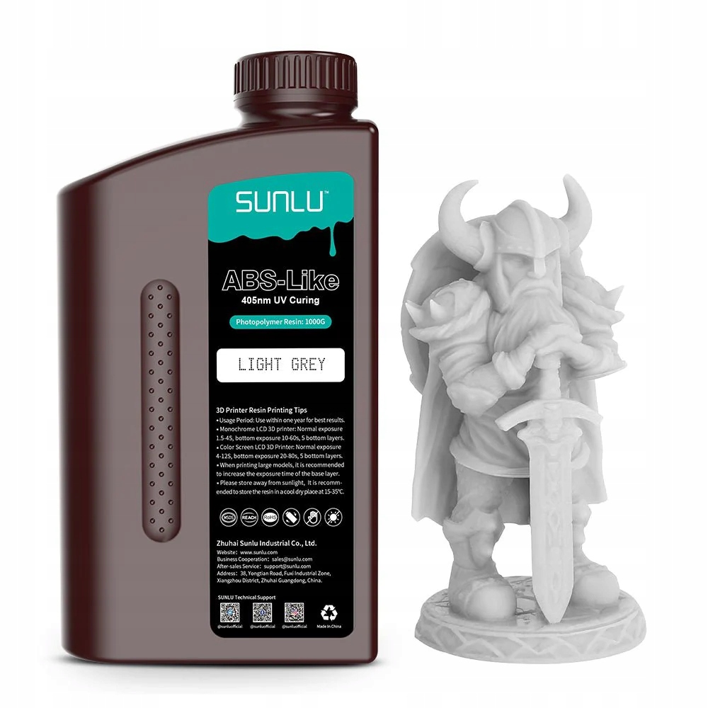 Sunlu pryskyřice ABS-Like 3D Printer Rapid Resin 1000g Grey Šedá
