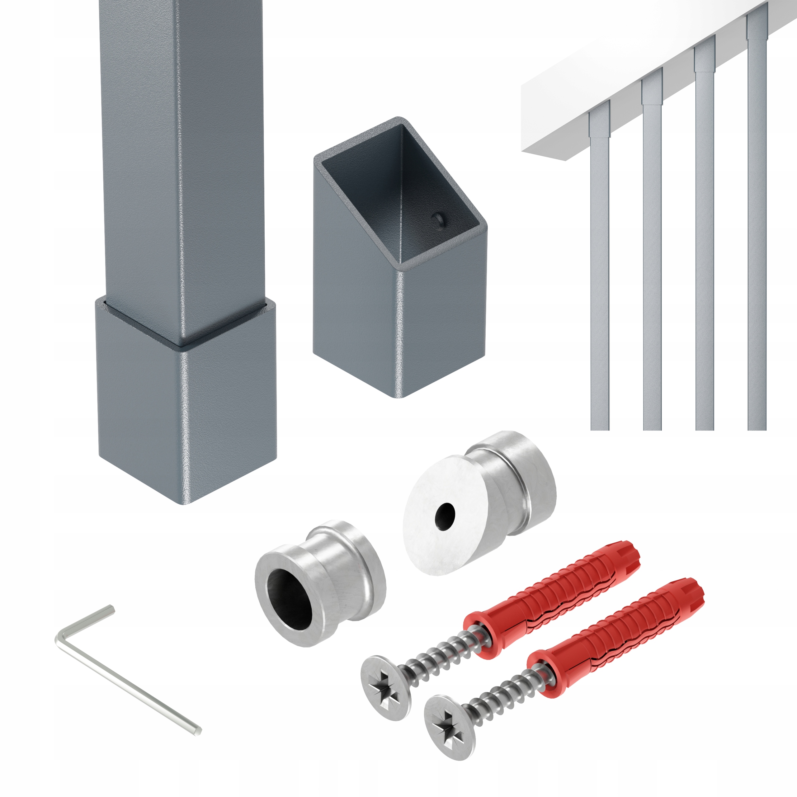 Zábradlí na schody šikmé 40 st tralka 25x25 mm antracit 400 cm Paxo 40
