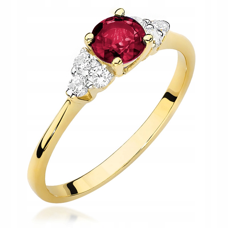 Krásný Zlatý Prstýnek pr.585 s Rubínem 0,60 ct