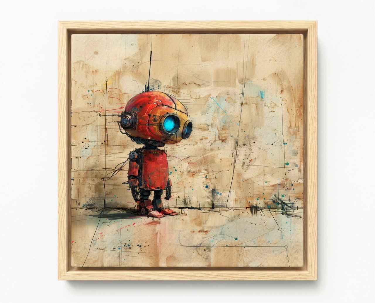 Obraz Rama American Box Grafika Robot Android Steampunk Sci-fi Cyber 80x80