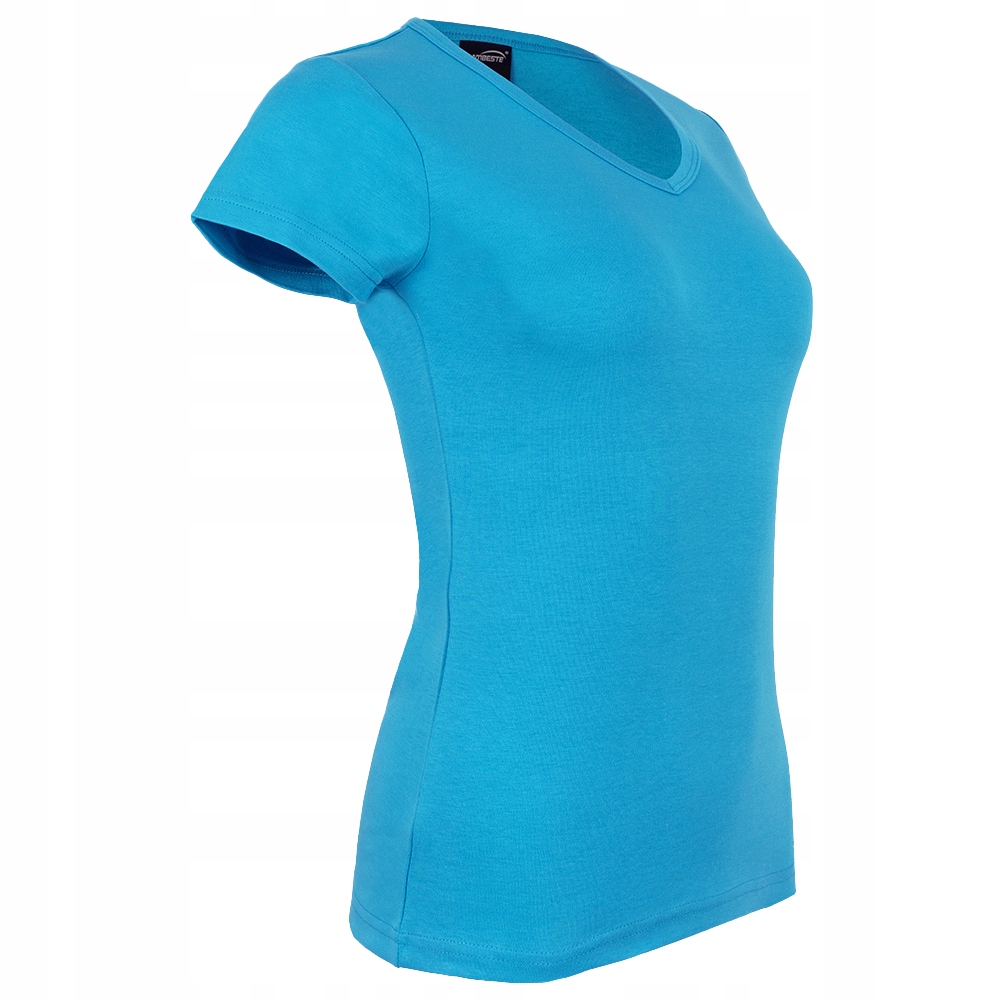 KOSZULKA DAMSKA BLUZKA DEKOLT T-SHIRT KRÓTKI RĘKAW BAWEŁNA SPORTOWA XL Model 032