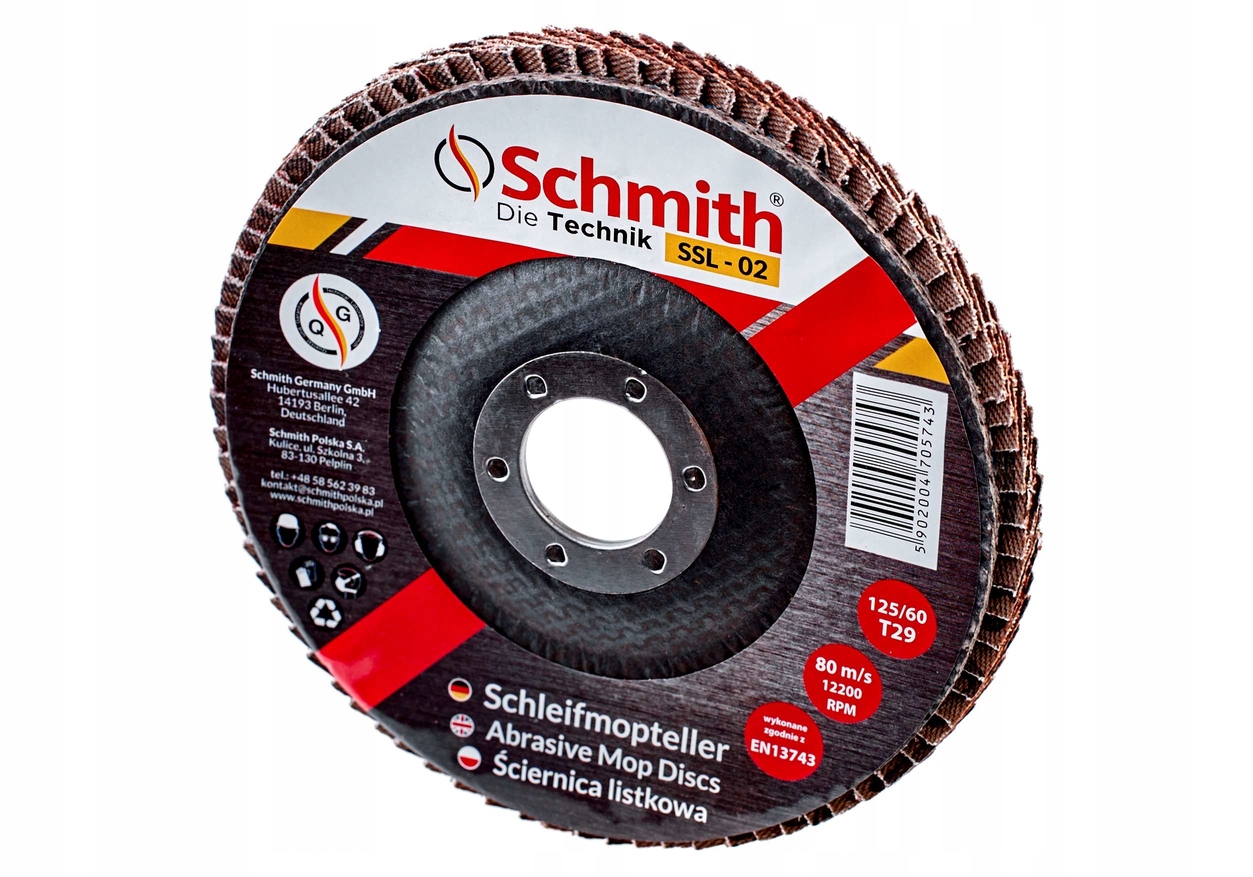 SCHMITH ZESTAW 10 SZT. ŚCIERNICA LISTKOWA-125/80MM EAN (GTIN) 5902004705750