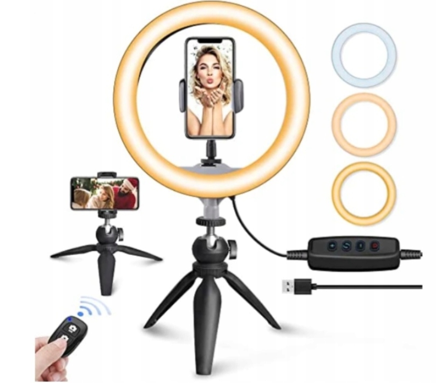 Lampa pierścieniowa UBeesize ze statywem 10 cali