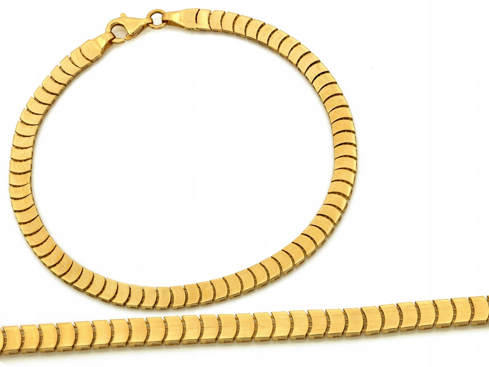 Zlatý náramek 585, hladká lesklá páska 19 Cm jako dárek 4.05 g