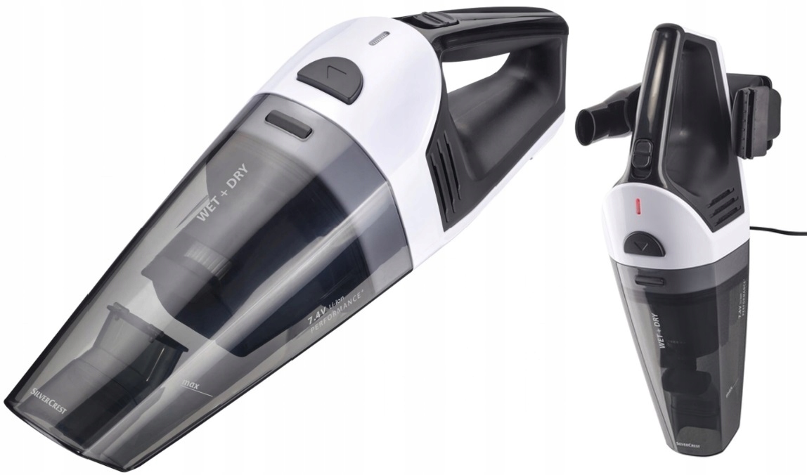 Silvercrest Odkurzacz ręczny akumulatorowy Sas 7,4 E4 mokro i sucho biały