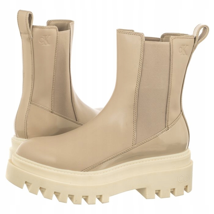 Dámské boty Calvin Klein Chunky Boot Béžové