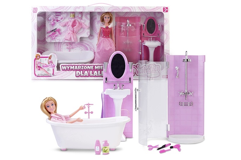 Łazienka dla lalki 29 cm Natalia Collection wanna, prysznic, akcesoria