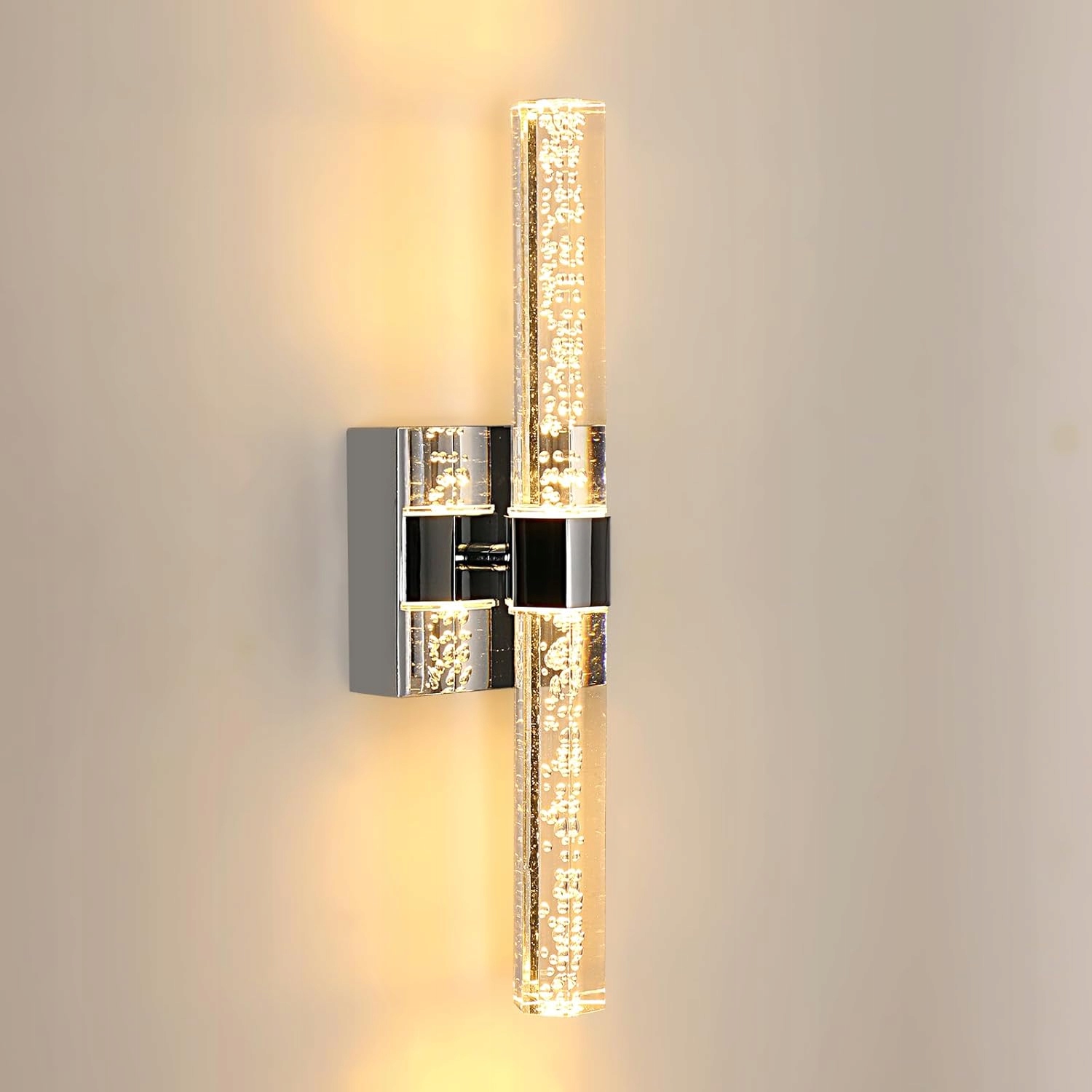 Lampa Kinkiet Led Ścienny Chrom Kryształy Nowoczesny W Korytarzu 12W 3000K