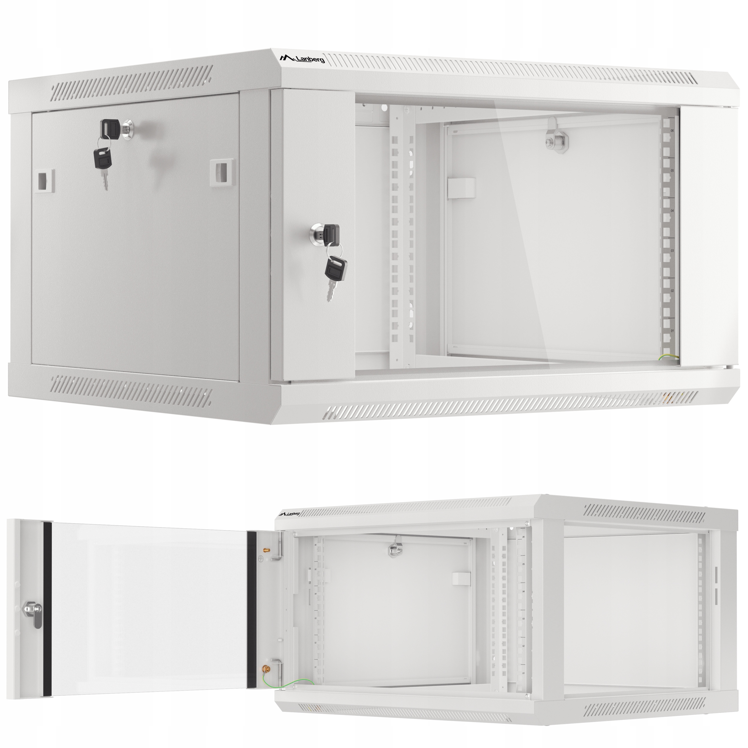 Szafa Instalacyjna Rack Wisząca 19" 6U 600X600 Szara Lanberg (flat Pack) V2