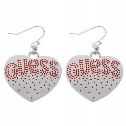 Dámské stříbrné Náušnice Guess se srdíčky