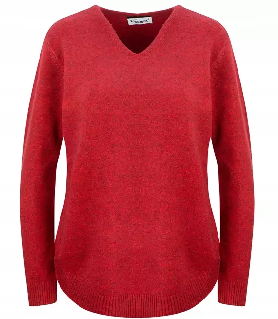 

Gładki klasyczny sweter w Serek wiskoza L/XL