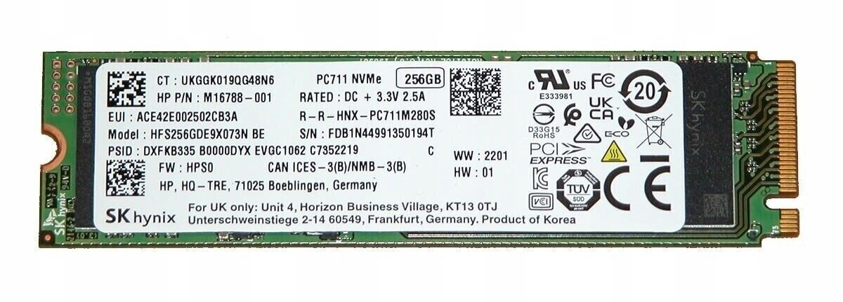 DYSK SSD NVMe SK Hynix PC711 / 256 GB / M.2