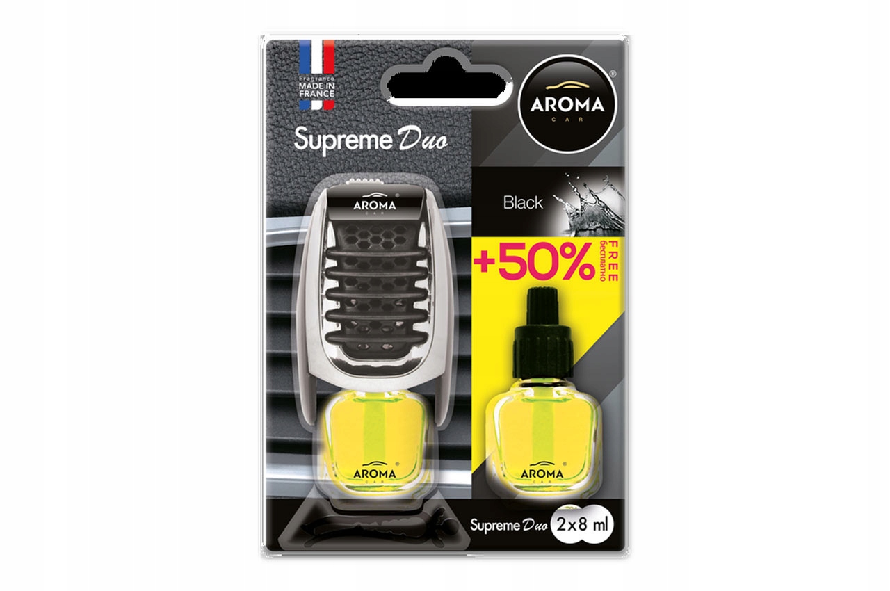 Aroma Supreme Black zapach samochodowy w kratkę duo
