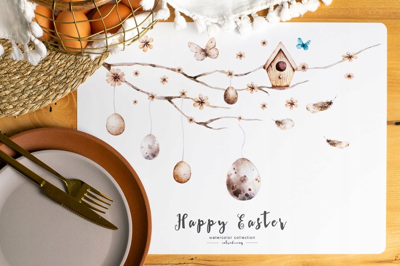 Zestaw 4szt. podkładek na stół Wielkanoc 40x30cm Typ podkładka (mata)