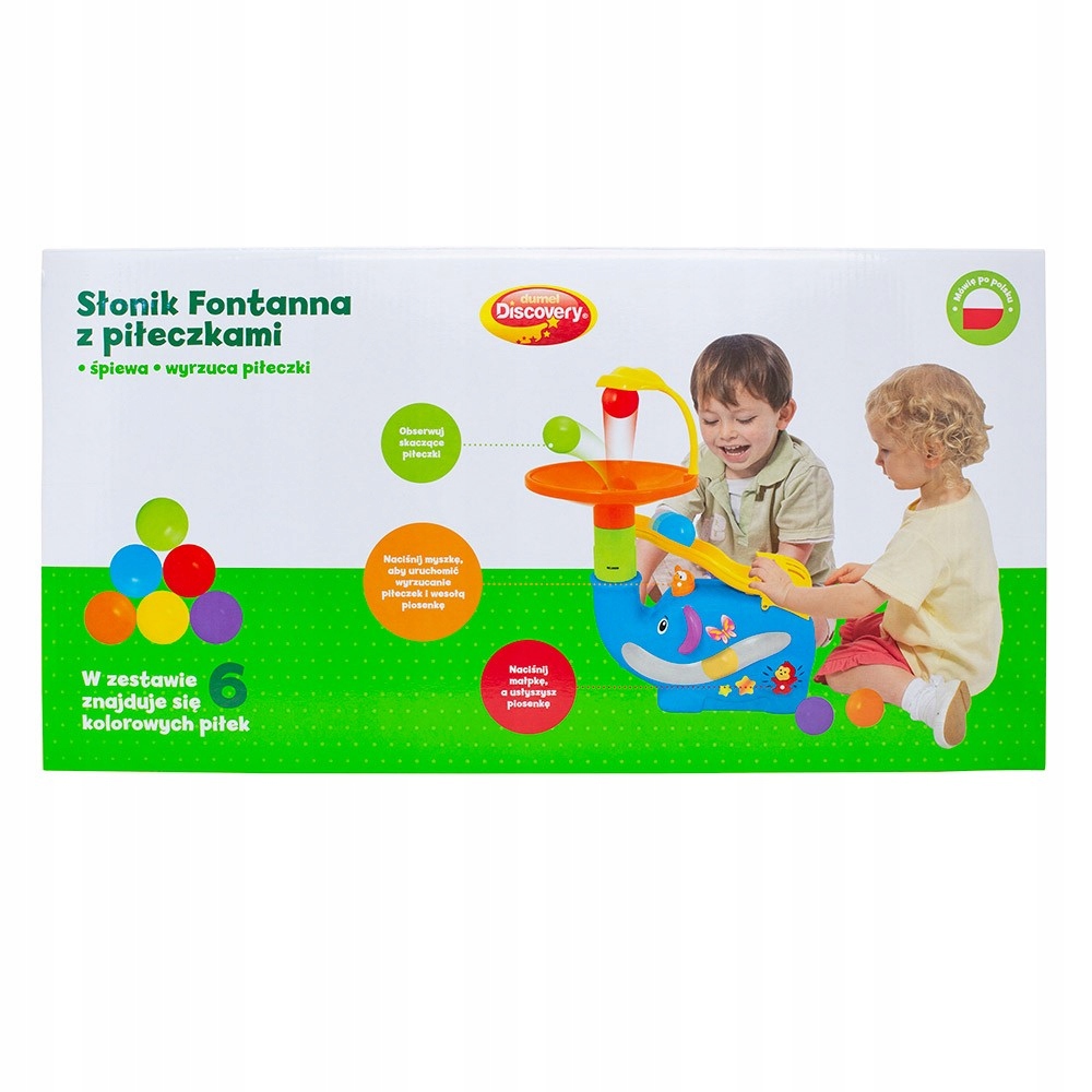 Słonik fontanna z piłeczkami Interaktywne ZABAWKI Dziecięce Do KĄPIELI Mega Materiał plastik