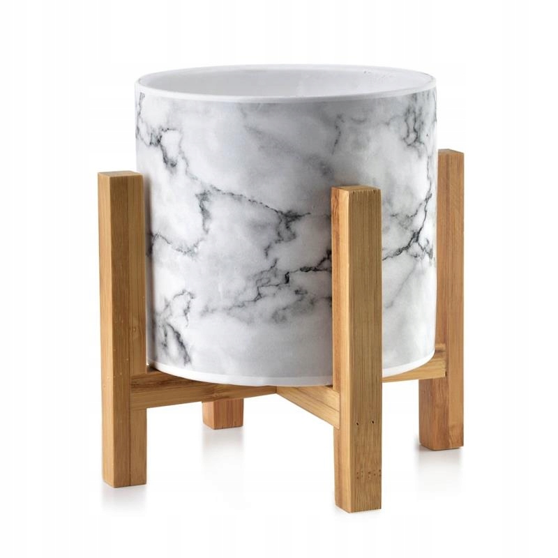 Kwietnik z osłonką stojak na kwiaty doniczka szara