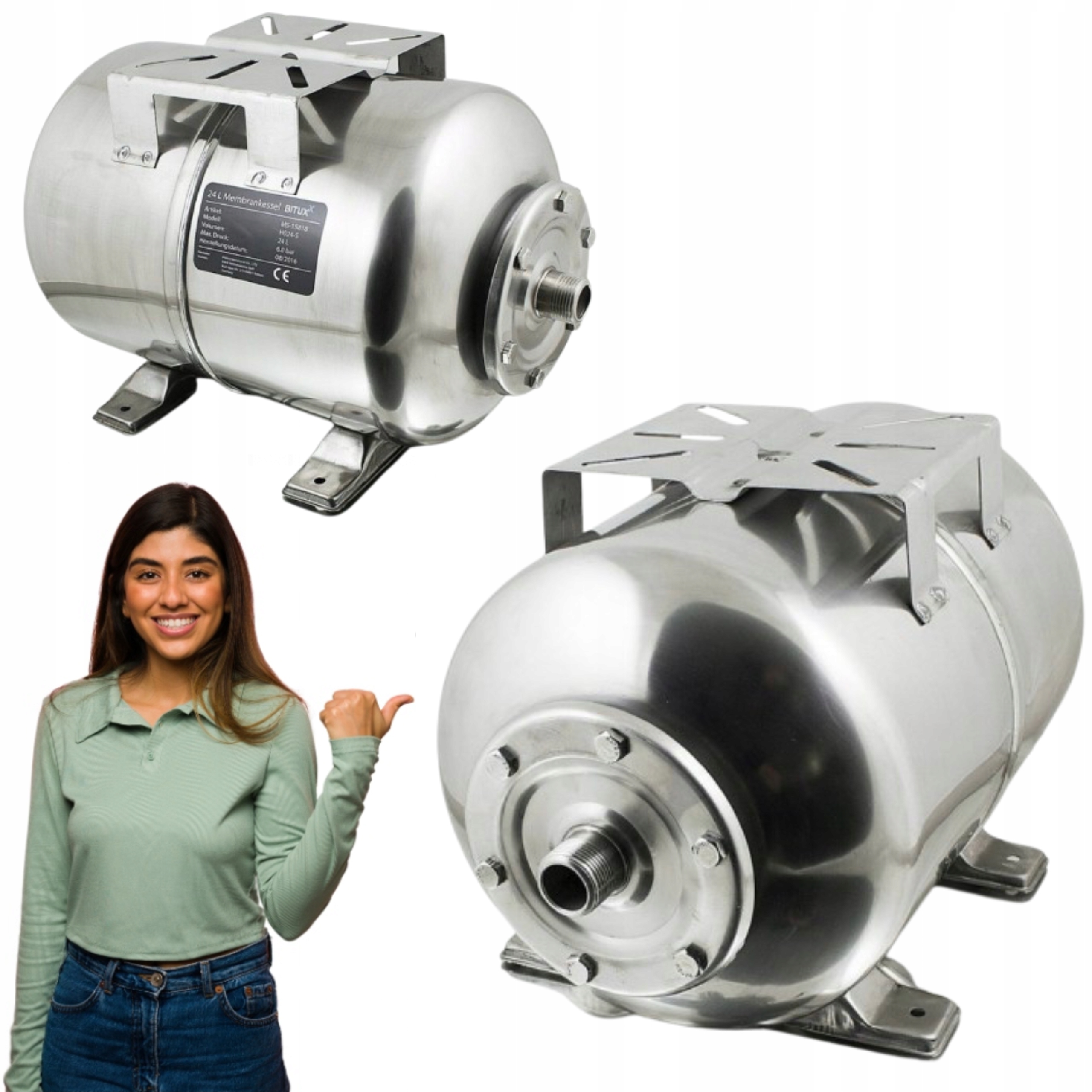 ZBIORNIK PRZEPONOWY 24L HYDROFOROWY HYDROFOR STAL DO POMPY WODY