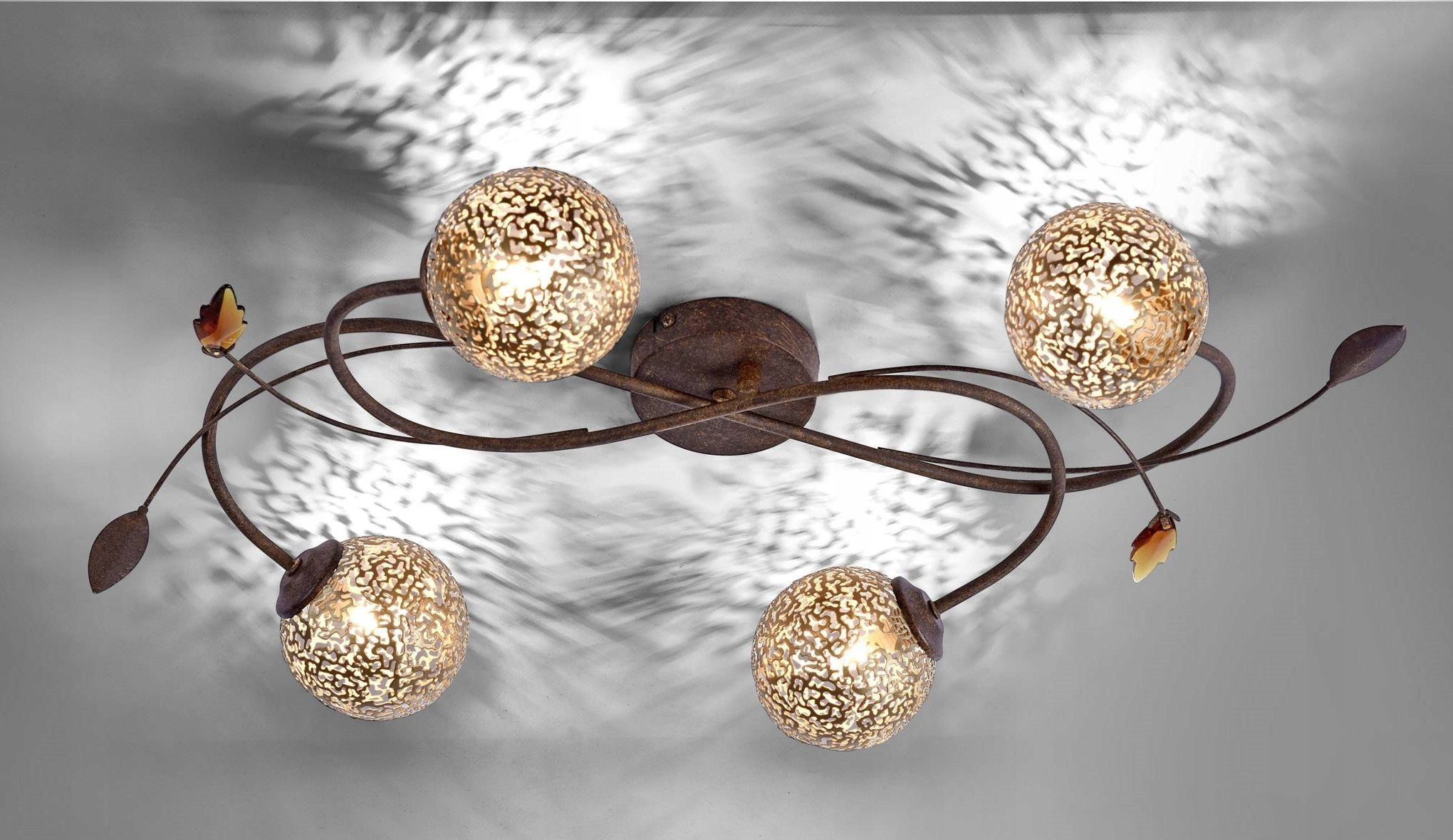 RUSTYKALNA RDZAWA LAMPA SUFITOWA PLAFON 4xG9 40W Zasilanie sieciowe