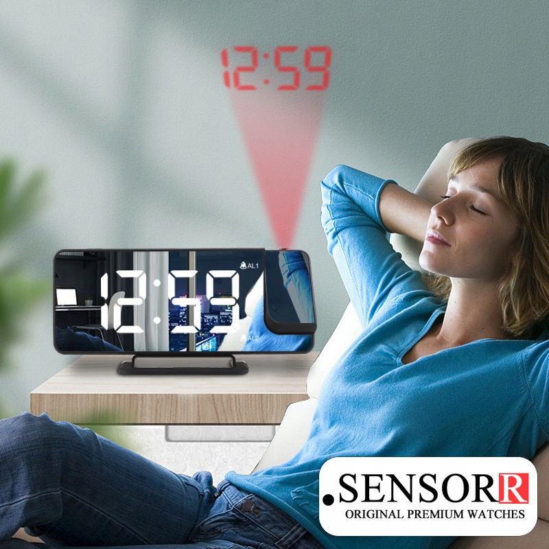 ZEGAR ELEKTRONICZNY LED BUDZIK CYFROWY Z LUSTREM Z PROJEKTOREM LASEROWYM Typ budzik