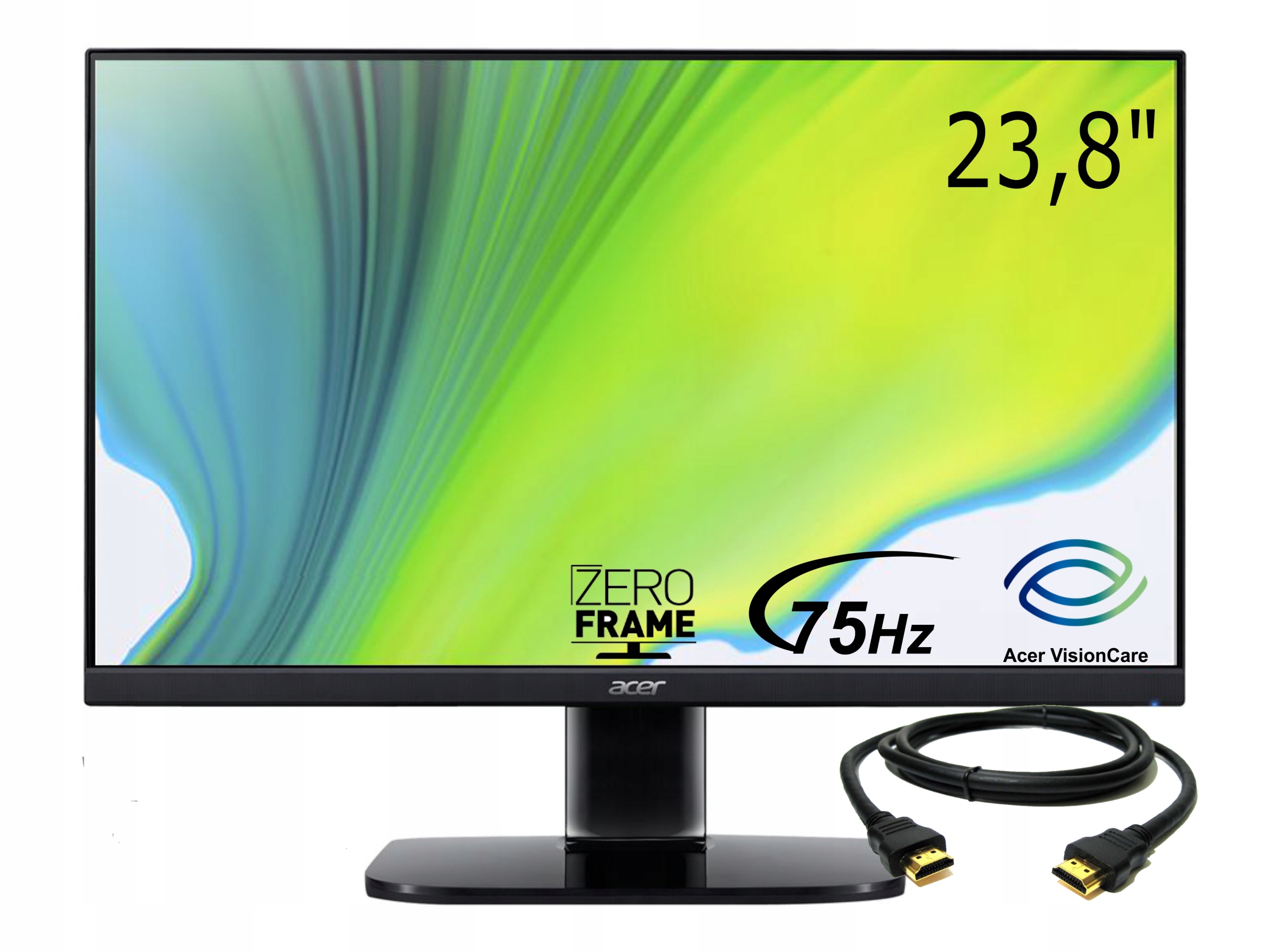MONITOR Acer 23,8" KA240YBI 1ms 1920X1080 75Hz FREESYNC HDMI/VGA